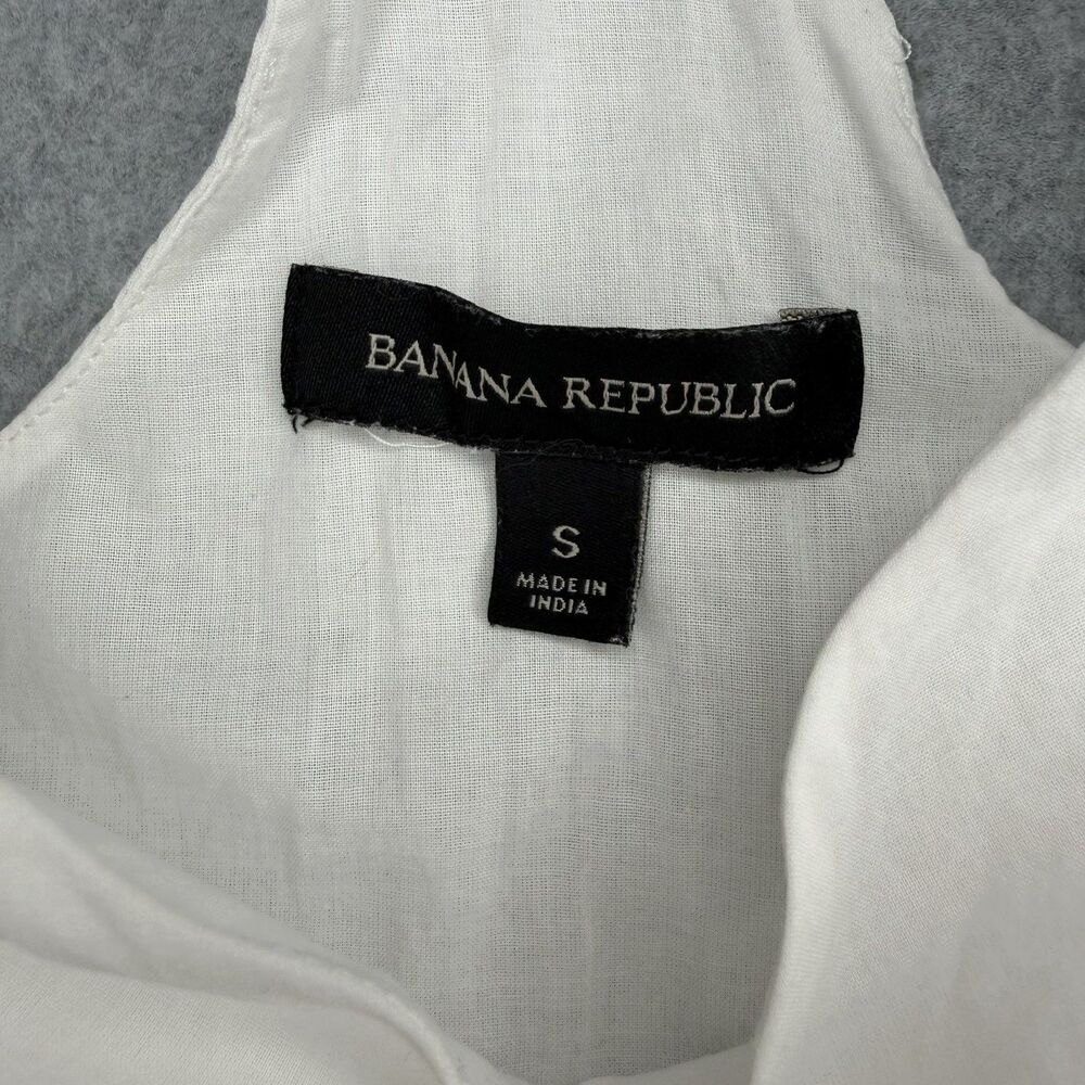 Banana Republic White Cut Out Embroidered Cami Size Small 100% Cotton Preppy - Picture 3 of 13